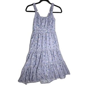 Hello Franki Periwinkle Empire Waist Midi Sundress Flowers M 10 Cottagecore Boho